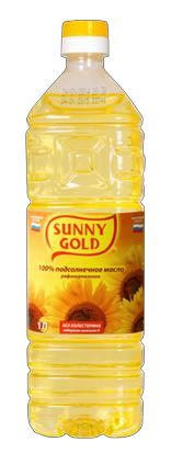 МАСЛО подсолнечное рафинированное дезодорированное ПЭТ 1 л * 15 шт SUNNY GOLD Россия РОССИЯ