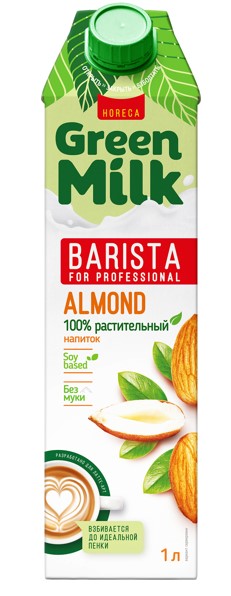 НАПИТОК из фундука на соевой основе 1 л * 12 шт GREEN MILK Barista Россия РОССИЯ