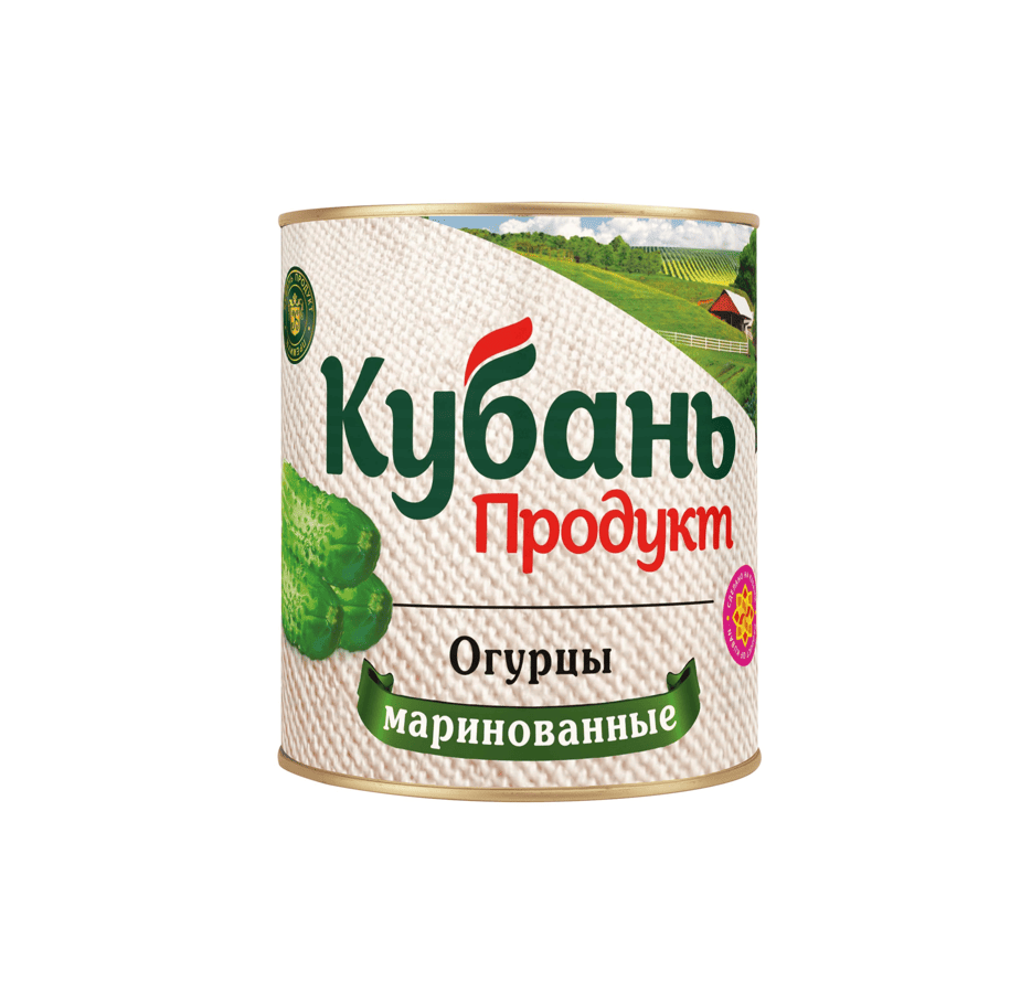 ОГУРЦЫ маринованные со специями 9-12 см ж/б 3 кг * 4 шт КУБАНЬ ПРОДУКТ Россия РОССИЯ