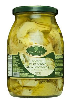 Артишоки ITALCARCIOFI в подсолнечном масле целые по-крестьянски, 530 г / 300 г * 12 шт Италия