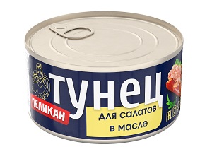 ТУНЕЦ д/салатов в масле ж/б 185 г * 24 шт ПЕЛИКАН  Таиланд