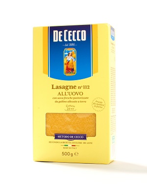МАКАРОНЫ паста лазанья с добавлением яйца №112 500 г * 12 шт DE CECCO Италия Италия