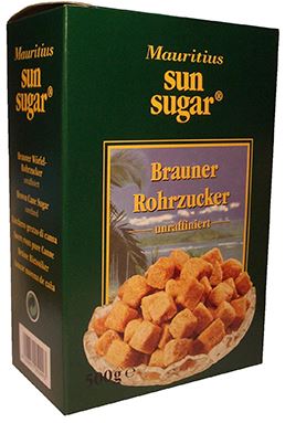картинка Сахар тростниковый Sun Sugar коричневый кусковой неформованный нерафинированный, 500 г * 12 шт от магазина Meridian