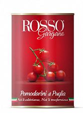 картинка Томаты Rosso Gargano Pomodorini Черри в собственном соку, 400 г * 24 шт от магазина Meridian