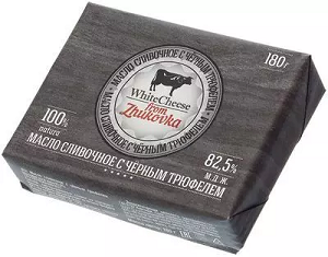 картинка Масло 180г сливочное с черным трюфелем WhiteCheese from Zhukovka мдж 82,5%, *8шт от магазина Meridian