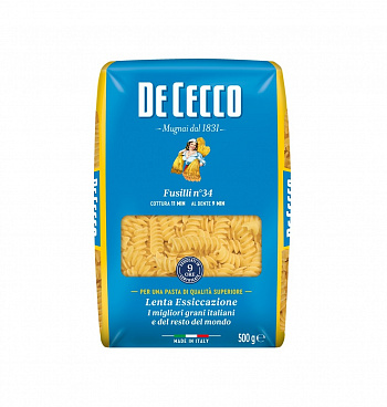 МАКАРОНЫ паста фузилли №034 500 г * 24 шт DE CECCO Италия Италия