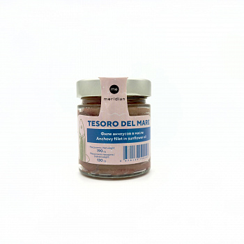 картинка Филе анчоусов в подсолнечном масле т.м. «Tesoro del mare»  ст/б 190/130 г * 12 шт от магазина Meridian
