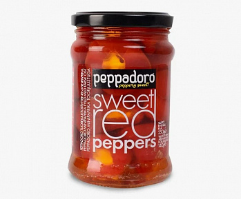 Перчик черри красный Peppadoro сладкий фаршированный сыром ст/б 250/140 г * 6 шт Греция