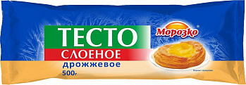 ТЕСТО слоеное дрожжевое рулон 500 г * 12 шт зам МОРОЗКО Россия РОССИЯ