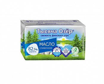МАСЛО сливочное 82,5% 350 г * 8 шт ТЫСЯЧА ОЗЕР Россия РОССИЯ