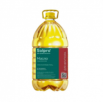 МАСЛО подсолнечное фритюрное рафинированное дезодорированное ПЭТ 5 л * 3 шт SOLPRO Россия РОССИЯ