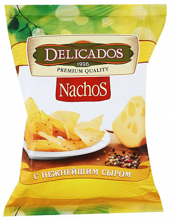 ЧИПСЫ кукурузные Начос с нежнейшим сыром 150 г * 15 шт DELICADOS Россия РОССИЯ