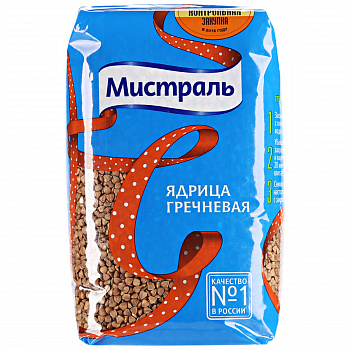 КРУПА гречневая ядрица 09 кг * 12 шт МИСТРАЛЬ Россия РОССИЯ