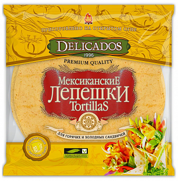 ТОРТИЛЬЯ пшеничная сырная 10 дюйм 400 г * 6 шт/уп * 10 уп DELICADOS Россия РОССИЯ