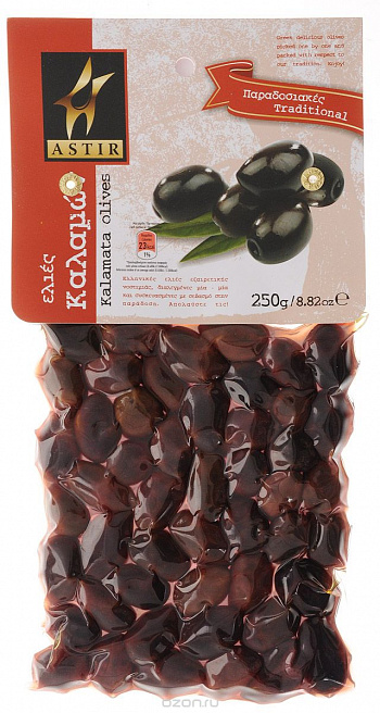 ОЛИВКИ Каламата с косточкой 250 г * 14 шт ASTIR Греция Греция