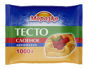 ТЕСТО слоеное дрожжевое 1 кг * 8 шт зам МОРОЗКО Россия РОССИЯ