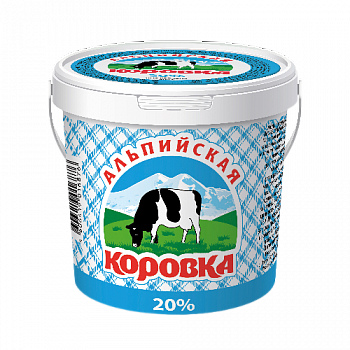 СМЕТАНА 20% молокосодержащий продукт по технологии сметаны 900 г * 6 шт АЛЬПИЙСКАЯ КОРОВКА Россия РОССИЯ