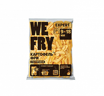 КАРТОФЕЛЬ ФРИ Expert с панировкой 9x18 2,5 кг * 5 шт FRY ME Россия РОССИЯ