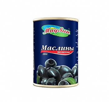 МАСЛИНЫ черные б/к 280/90 г * 12 шт MAYSUN Испания Испания