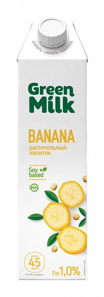 картинка Напиток соевый со вкусом банана Green Milk 1л*12шт от магазина Meridian