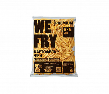 КАРТОФЕЛЬ ФРИ Premium с кожурой и панировкой 6x6 2,5 кг * 5 шт FRY ME Россия РОССИЯ