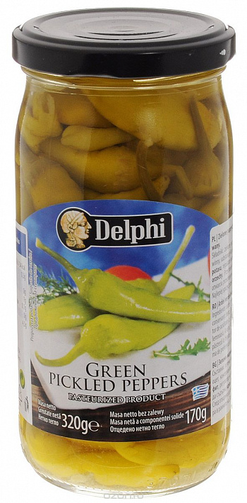 ПЕРЕЦ зеленый маринованный ст/б 320 г * 12 шт DELPHI Греция Греция