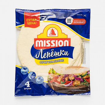 ЛЕПЕШКИ оригинальные 8 дюйм 250 г * 6 шт/уп * 10 уп MISSION Россия РОССИЯ