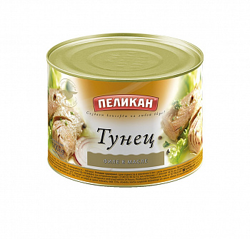 ТУНЕЦ Скипджек филе в масле ж/б 1,7 кг * 6 шт ПЕЛИКАН Китай