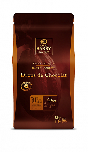 картинка Капли термостабильные для выпечки Cacao Barry, 50% какао  5кг*4шт CHD-DR-75Y5-RT-U72 от магазина Meridian