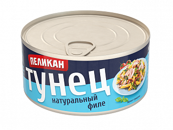 ТУНЕЦ филе в собственном соку ж/б 185 г * 24 шт ПЕЛИКАН Китай