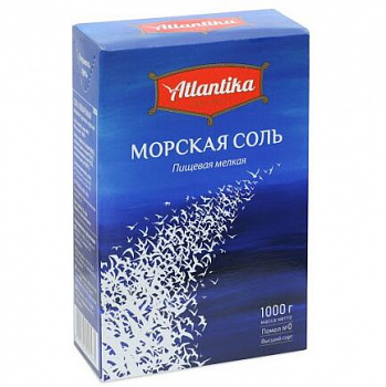 картинка Соль морская Atlantica мелкая 1кг*15шт от магазина Meridian