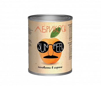 АБРИКОСЫ половинки в сиропе 2,5/1,5 кг * 6 шт SUNFEEL Китай Китай
