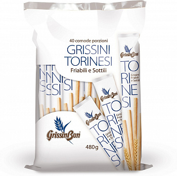 ПАЛОЧКИ хлебные Torinesi (Гриссини) с подсолнечным маслом 480г * 8 шт GRISSIN BON Италия Италия