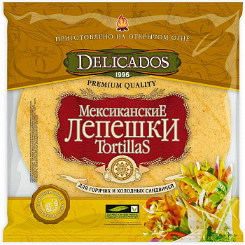 ТОРТИЛЬЯ пшеничная оригинальная 10 дюйм 400 г * 6 шт/уп * 10 уп DELICADOS Россия РОССИЯ