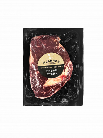 ГОВЯДИНА стейк рибай б/к т/ф 0,3 кг * 5 шт охл МЯСНИКИ Россия РОССИЯ