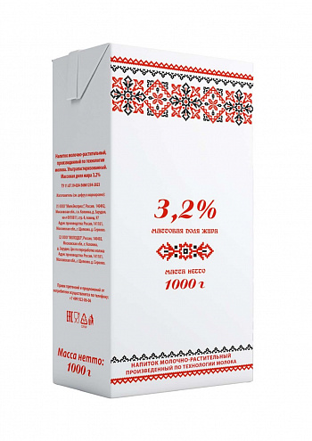 картинка Напиток молочно-растительный 3,2% Кружева 1кг(973мл)*12шт от магазина Meridian