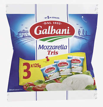 картинка Сыр Моцарелла Galbani трио 45%, 375 г (3 * 125 г) * 4 шт, 660г с рассолом от магазина Meridian
