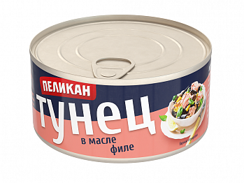 ТУНЕЦ филе в масле ж/б 185 г * 24 шт ПЕЛИКАН  Таиланд