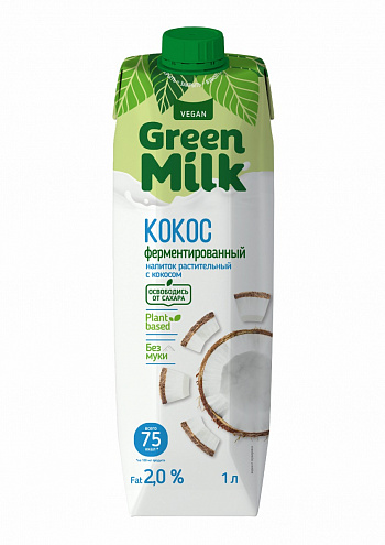 НАПИТОК кокосовый на соевой основе 1 л * 12 шт GREEN MILK Barista Россия РОССИЯ